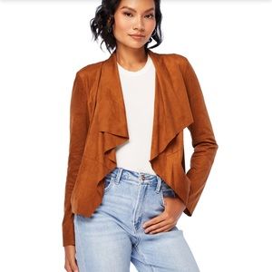 Bagatelle Faux Suede Drape Jacket